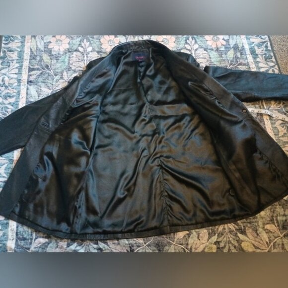 Denim & Co Womens Lamb Leather Blazer Jacket Medium Black Quiet Luxury Y2K 90s - Picture 6 of 10